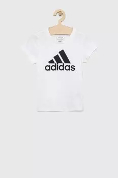 Детская хлопковая футболка G BL adidas, белый