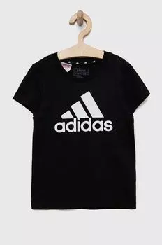 Детская хлопковая футболка G BL adidas, черный