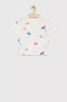 Детская хлопковая футболка GAP, белый