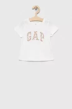 Детская хлопковая футболка GAP, белый
