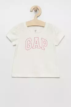 Детская хлопковая футболка GAP, белый