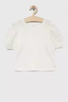 Детская хлопковая футболка GAP, белый