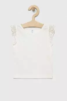 Детская хлопковая футболка GAP, белый