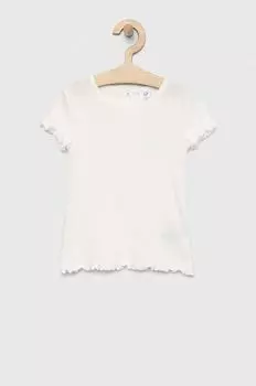 Детская хлопковая футболка GAP, белый