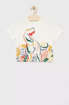 Детская хлопковая футболка GAP, белый
