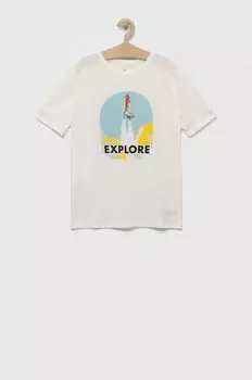 Детская хлопковая футболка GAP, белый