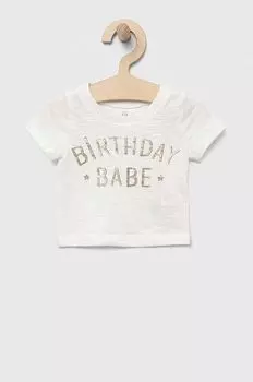 Детская хлопковая футболка GAP, белый
