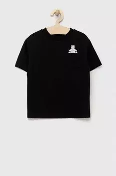 Детская хлопковая футболка GAP, черный