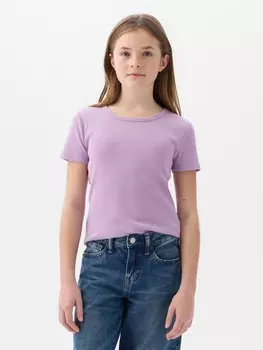 Детская хлопковая футболка Gap, фиолетовый