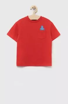 Детская хлопковая футболка GAP, красный