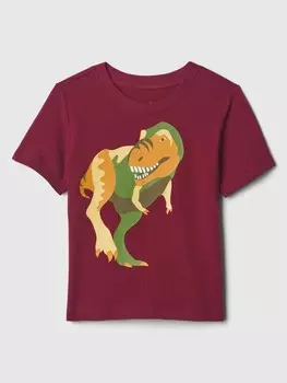 Детская хлопковая футболка Gap, красный