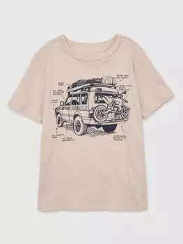 Детская хлопковая футболка Gap, розовый