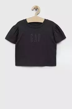 Детская хлопковая футболка GAP, серый