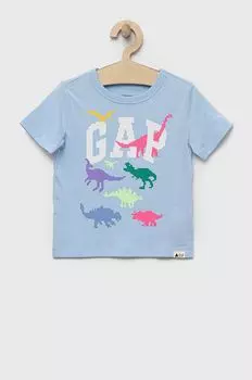 Детская хлопковая футболка GAP, синий
