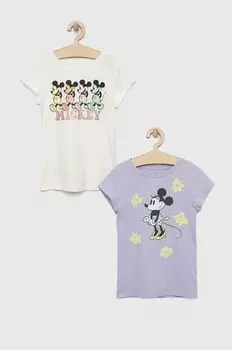 Детская хлопковая футболка GAP x Disney, 2 шт., мультиколор