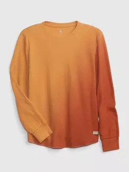 Детская хлопковая футболка Gap, желтый