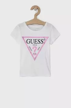Детская хлопковая футболка Guess, белый