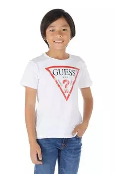 Детская хлопковая футболка Guess, белый