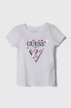 Детская хлопковая футболка Guess, белый