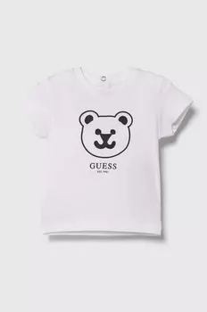 Детская хлопковая футболка Guess, белый