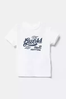 Детская хлопковая футболка Guess, белый