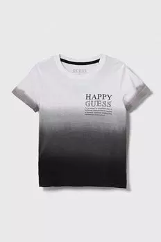 Детская хлопковая футболка Guess, черный
