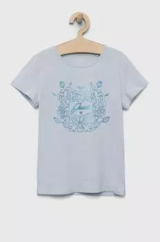 Детская хлопковая футболка Guess, синий