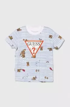 Детская хлопковая футболка Guess, синий