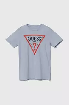 Детская хлопковая футболка Guess, синий