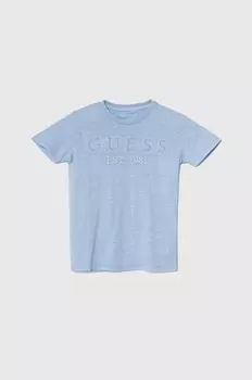 Детская хлопковая футболка Guess, синий