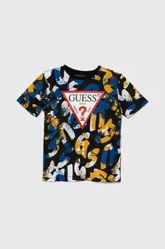 Детская хлопковая футболка Guess, синий
