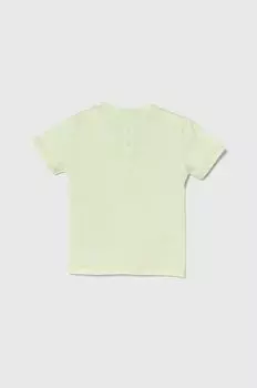Детская хлопковая футболка Guess, зеленый