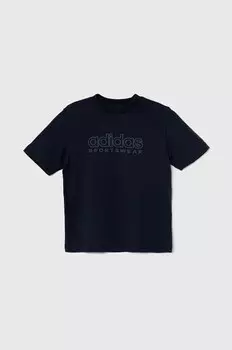 Детская хлопковая футболка J SZN GFX Tee adidas, темно-синий