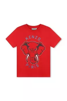 Детская хлопковая футболка Kenzo Kids, красный