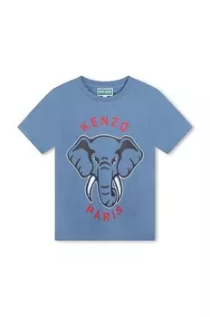 Детская хлопковая футболка Kenzo Kids, синий