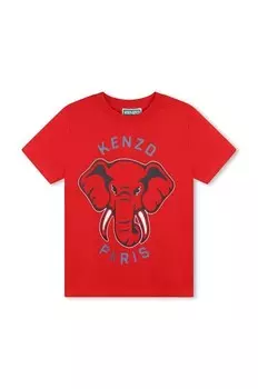 Детская хлопковая футболка Kenzo, красный