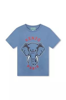 Детская хлопковая футболка Kenzo, синий