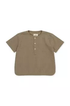 Детская хлопковая футболка Konges Sljd, коричневый