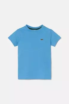 Детская хлопковая футболка Lacoste, синий