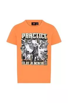 Детская хлопковая футболка LEGO, оранжевый