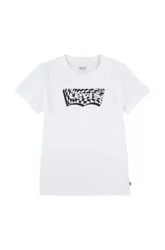 Детская хлопковая футболка Levi's, белый