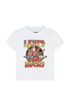 Детская хлопковая футболка Levi's, белый