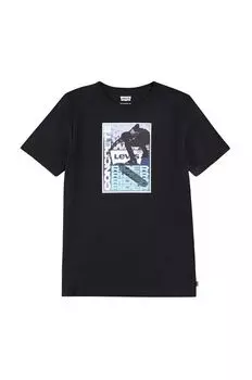 Детская хлопковая футболка Levi's, черный