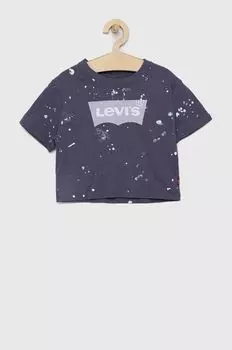 Детская хлопковая футболка Levi's, фиолетовый