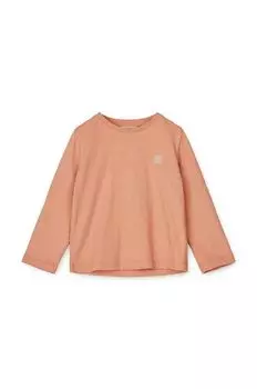 Детская хлопковая футболка Liewood с длинными рукавами., бежевый
