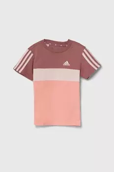 Детская хлопковая футболка LK 3S TIB T adidas, розовый