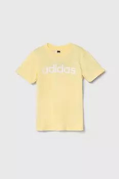 Детская хлопковая футболка LK Lin CO Tee adidas, желтый