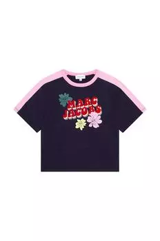 Детская хлопковая футболка Marc Jacobs, темно-синий