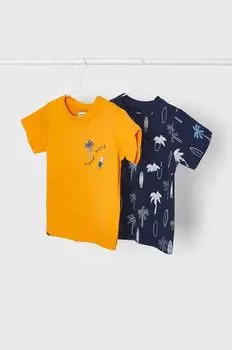 Детская хлопковая футболка Mayoral (2 шт.), оранжевый