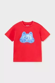 Детская хлопковая футболка Mayoral, красный